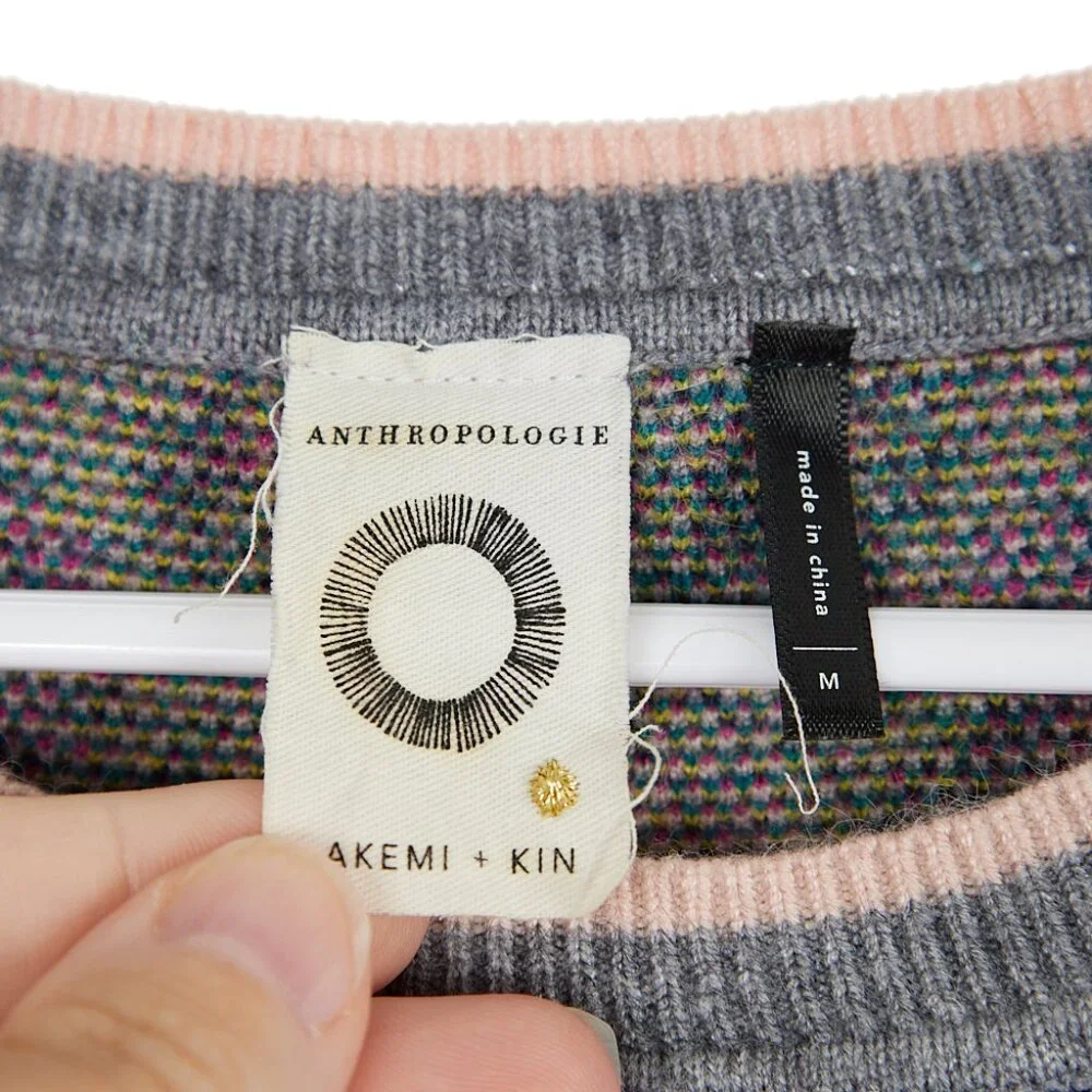 Anthropologie Akemi & Kin Kaleidoscope Sweater Knit Short Sleeve Dress Medium - Picture 4 of 6